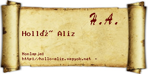 Holló Aliz névjegykártya